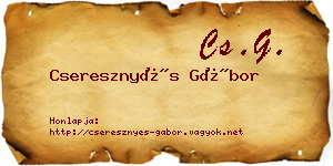 Cseresznyés Gábor névjegykártya